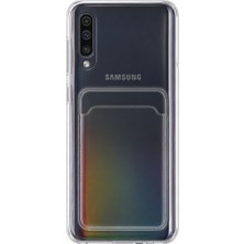Mopal Samsung Galaxy A50 Uyumlu Kartlık Detaylı Şeffaf Silikon Kılıf | Yuki Serisi