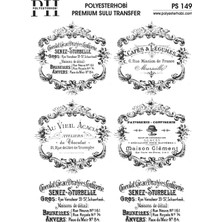 Polyesterhobi Premium Sulu Transfer 25X35 cm Siyah Beyaz Yazı Desenli Ps 149