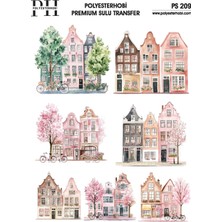 Polyesterhobi Premium Sulu Transfer 25X35 cm Amsterdam Evleri Desenli Ps 209