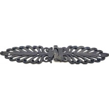 Zamerya Antika Tarz Dekoratif Pirinç Yaprak Desenli Menteşe - 55X265 Mm, Oksit