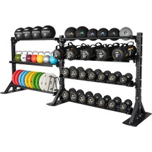 Usr MILETOS-R34BBDKW 680 kg Bumper Plaka-Dambıl-Kettlebell-Çanta-Wallball-Raf Set