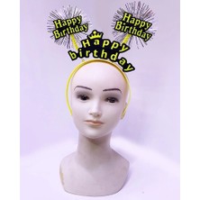 Zamerya Happy Birthday Püsküllü Neon Sarı Renk Doğum Günü Tacı 22X19 cm