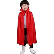 Zamerya Kırmızı Renk Yakalı Pelerin Çocuk Boy 90 cm