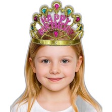 Zamerya Altın Renk Happy Birthday Yazılı Doğum Günü Tacı 60 cm