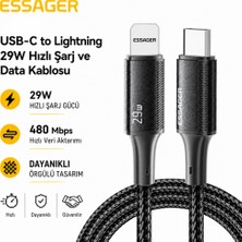 Essager 29W Usb-C To Lightning Hızlı Şarj ve Data Kablosu 1 Metre iPhone Uyumlu 480MBPS Örgülü