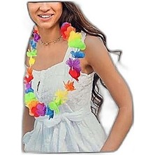 Zamerya Hawaii Çiçekli Boyun Kolyesi - Renkli Tropikal Parti Leisi