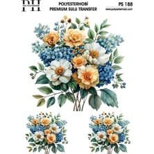 Polyesterhobi Premium Sulu Transfer 25X35 cm Çiçek Desenli Ps 188