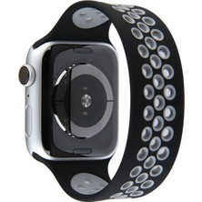 Zamerya Watch 42MM Ayarlı Delikli Silikon Kordon - Siyah-Gri