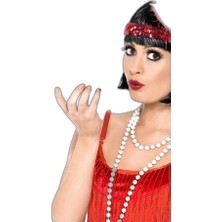 Zamerya 192039LER 199039LAR Gatsby Kadın Aksesuar Seti – Kırmızı Charleston Saç Bandı ve Lık