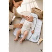 Cantoy Seyahat Pratik Alt Açma Minderi Premium Kalite Su Geçirmez Alezli Taşınabilir 49x75 cm