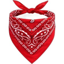 Zamerya Kırmızı Kovboy Fuları Çocuk Bandana Western Desenli Boyun Fuları