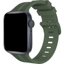 Zamerya Watch 38MM KR408 Çizgili Silikon Kordon - Koyu Yeşil