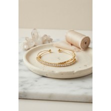 Clariss Gold Renk Zirkon Taşlı Dorikalı Model Kadın Bileklik