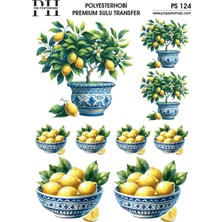 Polyesterhobi Premium Sulu Transfer 25X35 cm Limon Desenli Ps 124