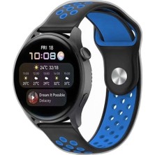 Zamerya Watch 20MM Spor Delikli Kordon - Siyah-Mavi