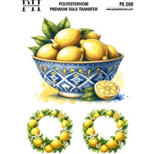 Polyesterhobi Premium Sulu Transfer 25X35 cm Limon Desenli  Ps 206