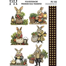 Polyesterhobi Premium Sulu Transfer  25X35 cm Tavşan Desenli Ps 183