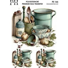 Polyesterhobi Premium Sulu Transfer 25X35 cm Vintage Mutfak Desenli Ps 166