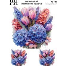 Polyesterhobi Premium Sulu Transfer 25X35 cm Çiçek Desenli  Ps 101