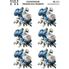 Polyesterhobi Premium Sulu Transfer  25X35 cm Çiçek Desenli Ps 111