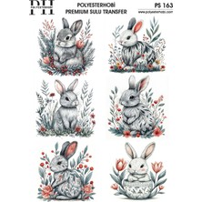 Polyesterhobi Premium Sulu Transfer 25X35 cm Tavşan Desenli Ps 163