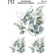 Polyesterhobi Premium Sulu Transfer  25X35 cm Çiçek Desenli Ps 117