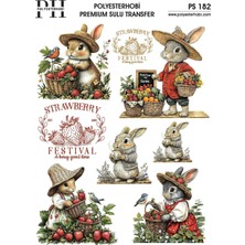 Polyesterhobi Premium Sulu Transfer 25X35 cm  Tavşan Desenli Ps 182