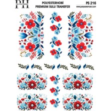 Polyesterhobi Premium Sulu Transfer 25X35 cm Çiçek Desenli Ps 216