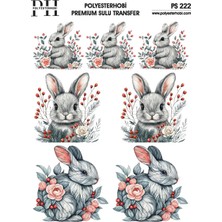 Polyesterhobi Premium Sulu Transfer 25X35 cm Tavşan Desenli Ps 222
