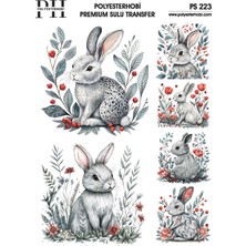 Polyesterhobi Premium Sulu Transfer 25X35 cm Tavşan Desenli Ps 223