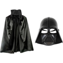 Zamerya Çocuk Boy Yıldız Savaşları  Wars Darth Vader Maskesi ve 90 cm Pelerin Seti Siyah
