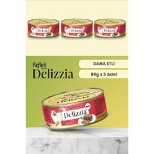 Reflex Plus Delizzia Dana Etli Ezme Yetişkin Kedi Konservesi 85GR x 3 Adet