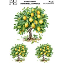 Polyesterhobi Premium Sulu Transfer 25X35 cm Limon Ağacı Desenli Ps 207