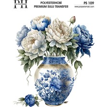 Polyesterhobi Premium Sulu Transfer  25X35 cm Çiçek Desenli Ps 109