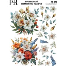 Polyesterhobi Premium Sulu Transfer 25X35 cm Çiçek Desenli Ps 218