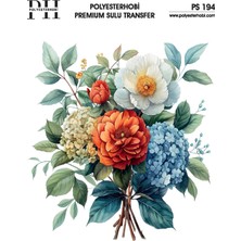 Polyesterhobi Premium Sulu Transfer  25X35 cm  Çiçek Desenli Ps 194