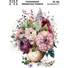 Polyesterhobi Premium Sulu Transfer 25X35 cm  Çiçek Desenli Ps 199