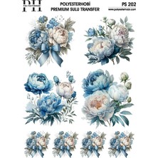 Polyesterhobi Premium Sulu Transfer  25X35 cm  Çiçek Desenli Ps 202