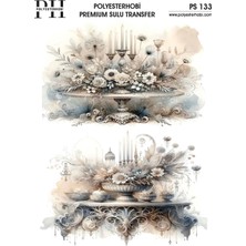 Polyesterhobi Premium Sulu Transfer 25X35 cm Çiçek Desenli  Ps 133