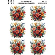 Polyesterhobi Premium Sulu Transfer 25X35 cm  Çiçek Desenli Ps 192