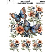 Polyesterhobi Premium Sulu Transfer 25X35 cm Kelebek Desenli Ps 214