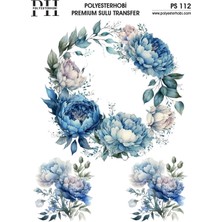 Polyesterhobi Premium Sulu Transfer  25X35 cm Çiçek Desenli Ps 112