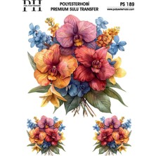 Polyesterhobi Premium Sulu Transfer  25X35 cm  Çiçek Desenli Ps 189