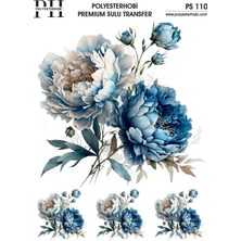 Polyesterhobi Premium Sulu Transfer  25X35 cm Çiçek Desenli  Ps 110