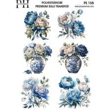 Polyesterhobi Premium Sulu Transfer  25X35 cm Çiçek Desenli Ps 158