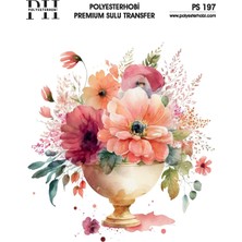 Polyesterhobi Premium Sulu Transfer 25X35 cm  Çiçek Desenli Ps 197