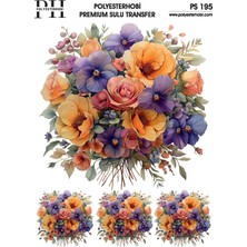Polyesterhobi Premium Sulu Transfer  25X35 cm  Çiçek Desenli Ps 195