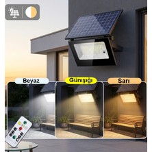 Gaman 60 Watt Solar LED Projektör - Dış Mekan Kullanımına Uygun Güneş Enerjili Bahçe Lambası Günışığı-Beyaz-Sarı Renk- Zaman ve Parlaklık Ayarı