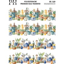 Polyesterhobi Premium Sulu Transfer 25X35 cm Mutfak Bordür Desenli Ps 159