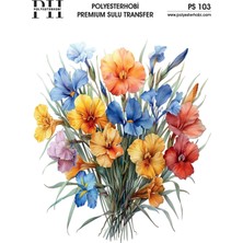 Polyesterhobi Premium Sulu Transfer 25X35 cm Çiçek Desenli  Ps 103